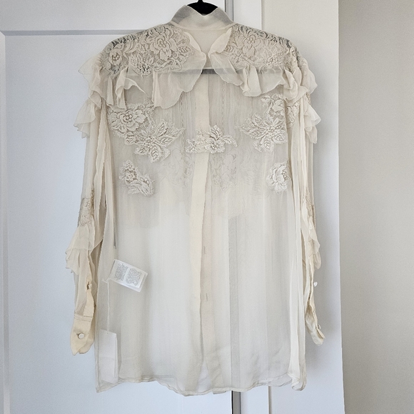 Valentino semi-sheer lace blouse 40 NWT - Picture 2 of 12